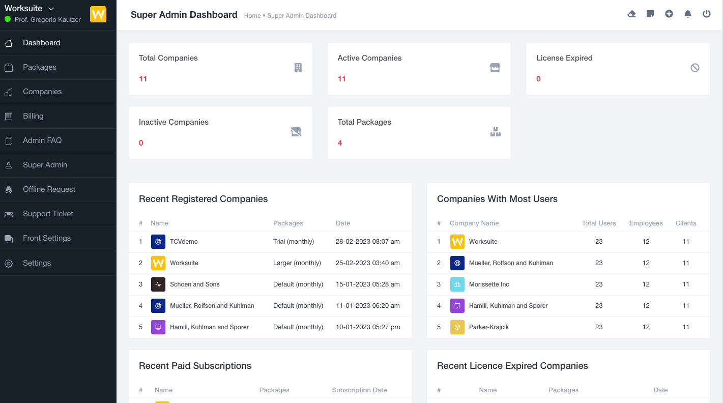 Worksuite Saas Project Management System