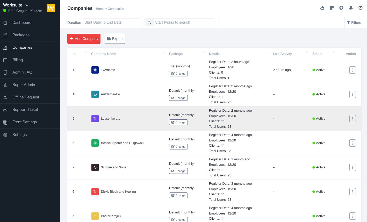 Worksuite Saas Project Management System